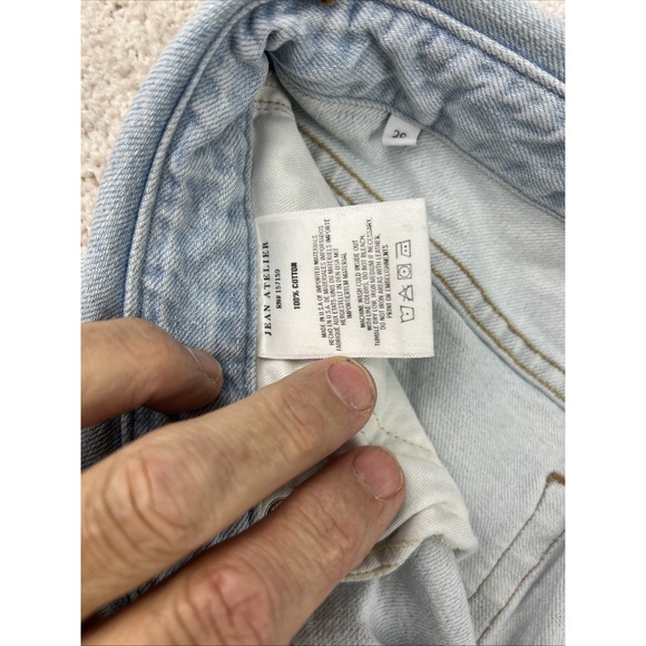 ATELIER Womens High Rise Flip over Waist Straight‎ Leg Open Knee Jeans 26x29 - Picture 10 of 14